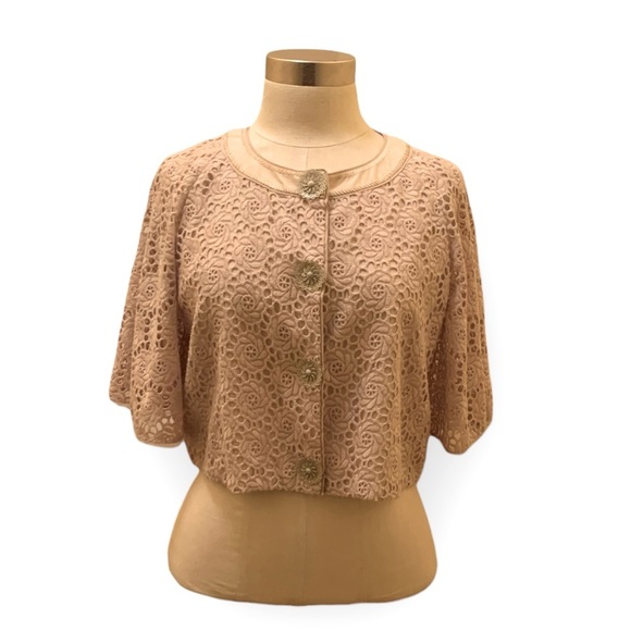 Elie Tahari Jackets & Blazers - Elie Tahari Tan Lace Jacket